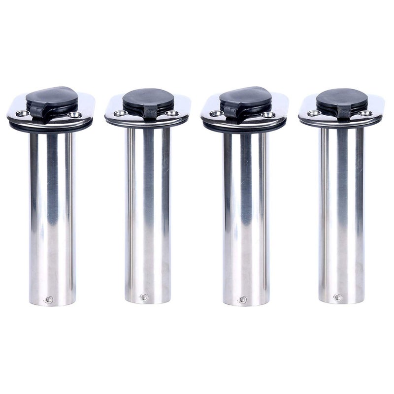 Amarine Made 4 Pack of Stainless Steel Rod Holders Rubber with Cap, Liner, Gasket (15 Degree Rod Holders) - Image 2